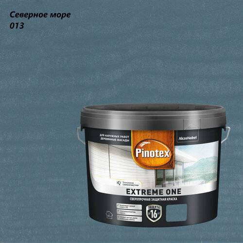 Краска защитная сверхпрочная для древесины фасадов Pinotex Extreme One 9л северное море 013 20899₽