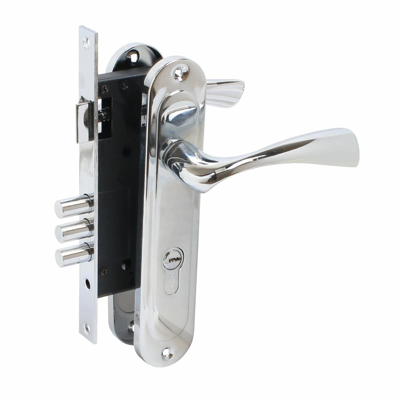 Замок врезной с ручками булат ЗВ4-3.70.03.04 номос хром 5 ключей