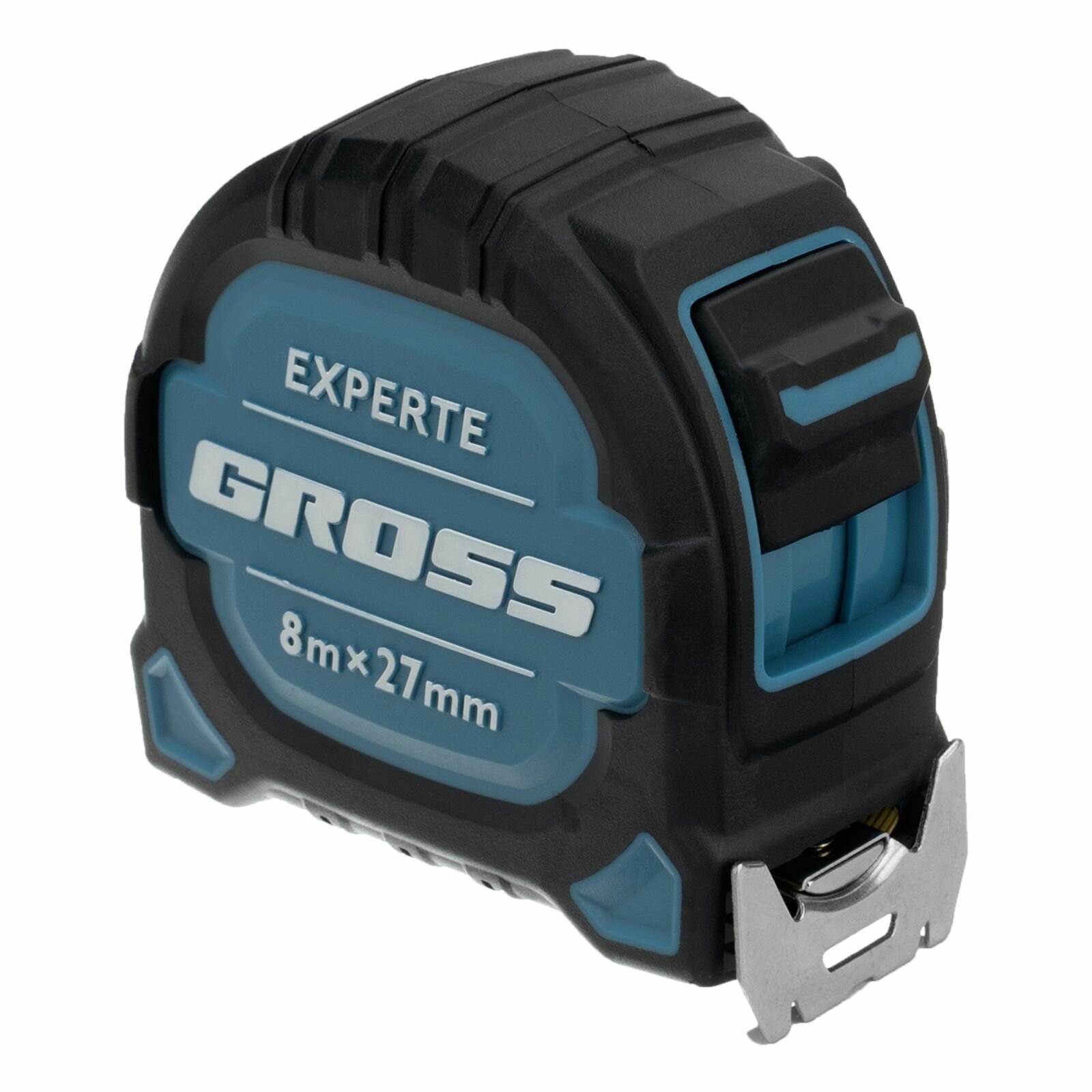 Рулетка Experte,8 м x 27 мм, двухкомпонентный корпус, магнит, двухсторонняя разметка, нейлон Gross