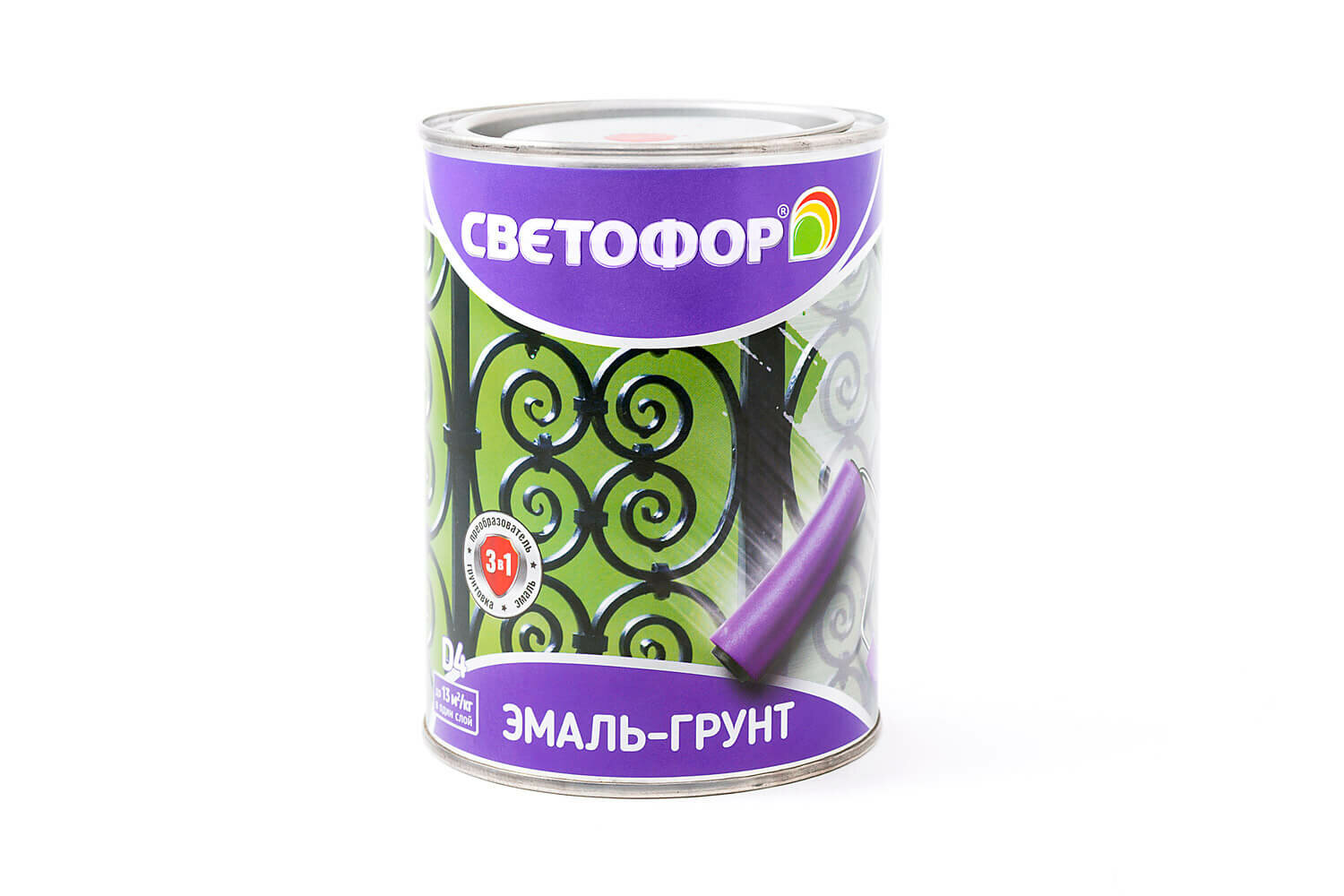 фото Грунт-эмаль Светофор D4 зеленый RAL 6005 1_9кг