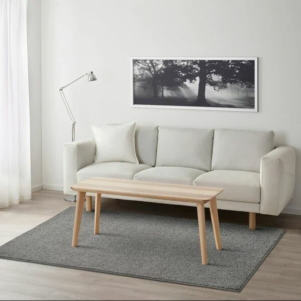 фото Ковер икеа аллерслев, светло-серый, размеры 1.8 х 1.33 м