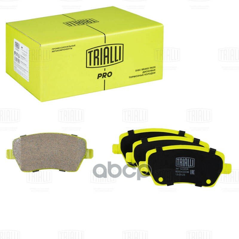 Колодки торм. Для А/М лада LARGUS (12-) 16V/VESTA (15-) диск. Перед. (Керам.) (PF 1402CR) PRO Trialli арт. PF1402CR