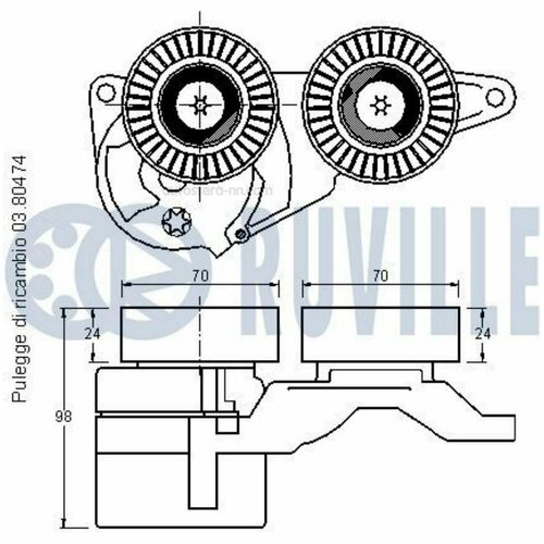 RUVILLE 542208 Натяжитель поликлинового ремня VOLVO: V70 II