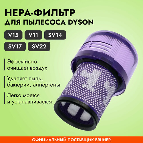 Фильтр HEPA для пылесоса dyson V11, V15, SV14, SV17, SV22 BRUNER (MPVC-3311)