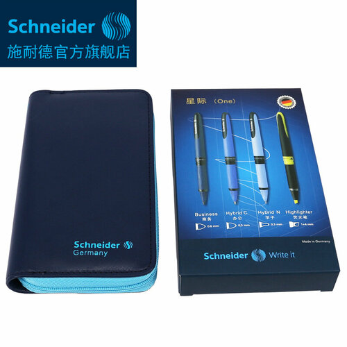 Гелевая ручка Schneider Office Star Set One, супергладкая, с маркером