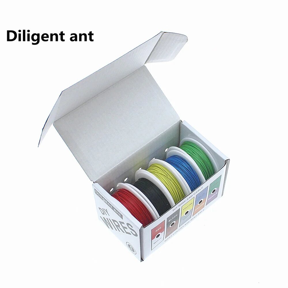 Сверхтонкий электронный провод из фтористого пластика своими руками высокая термостойкость 200. ° холодостойкость -80 ° jixi-1 28 AWG OD0.6mm 250m