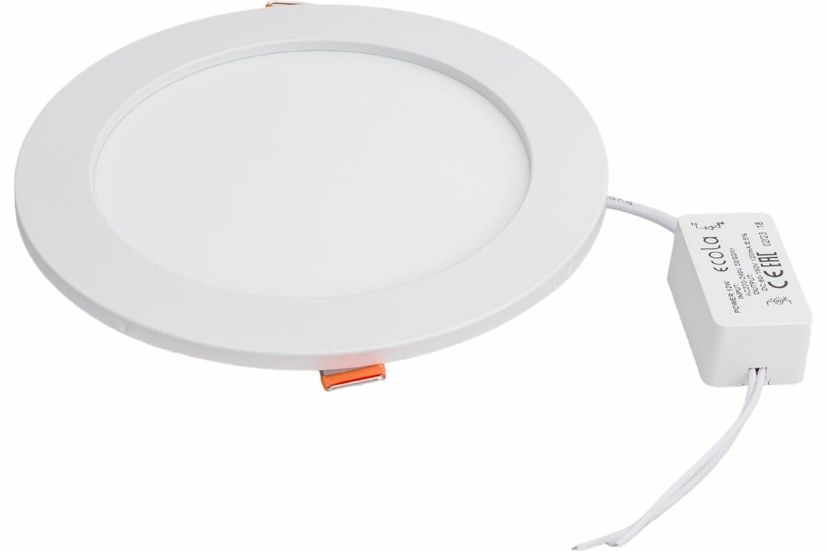 фото Ecola светильник встр. светодиодн. даунлайт 12W 6500K 6K круг 170(160)x20 DRRD12ELC (арт. 648293)