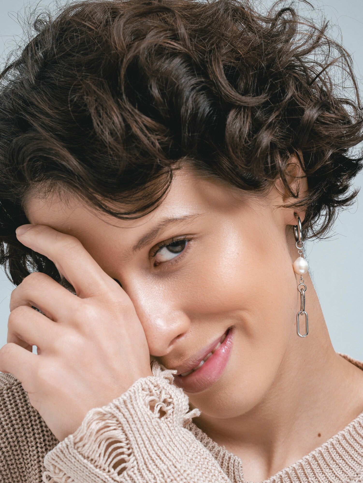 Серьги ДУША_BRAND, размер 70 мм, серебристый — фото 1