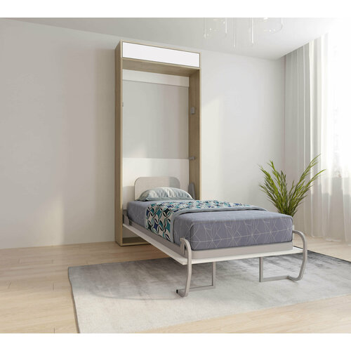 Шкаф кровать-трансформер с изголовьем Ergoroom Летто 900 с антресолью Лайт Сканд