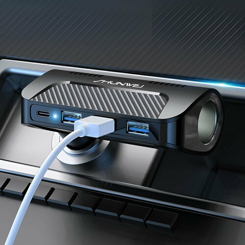 Разветвитель прикуривателя 3хUSB + Type-C Shunwei Car Multi-Purpose Charger (SD-1920)