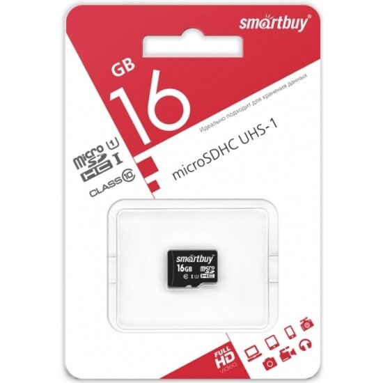 Micro SDHC 16Gb SmartBuy Class 10 UHS-I