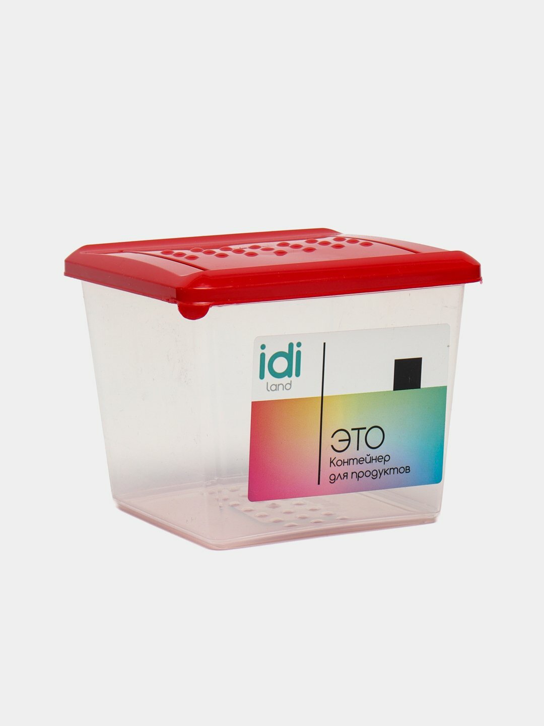 Контейнер для продуктов квадратный (красный) IDILAND "ASTI" 221100406/03 1л 1шт 20х1