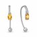 Серьги Diamant online, серебро, 925 проба, родирование, цитрин, ф...
