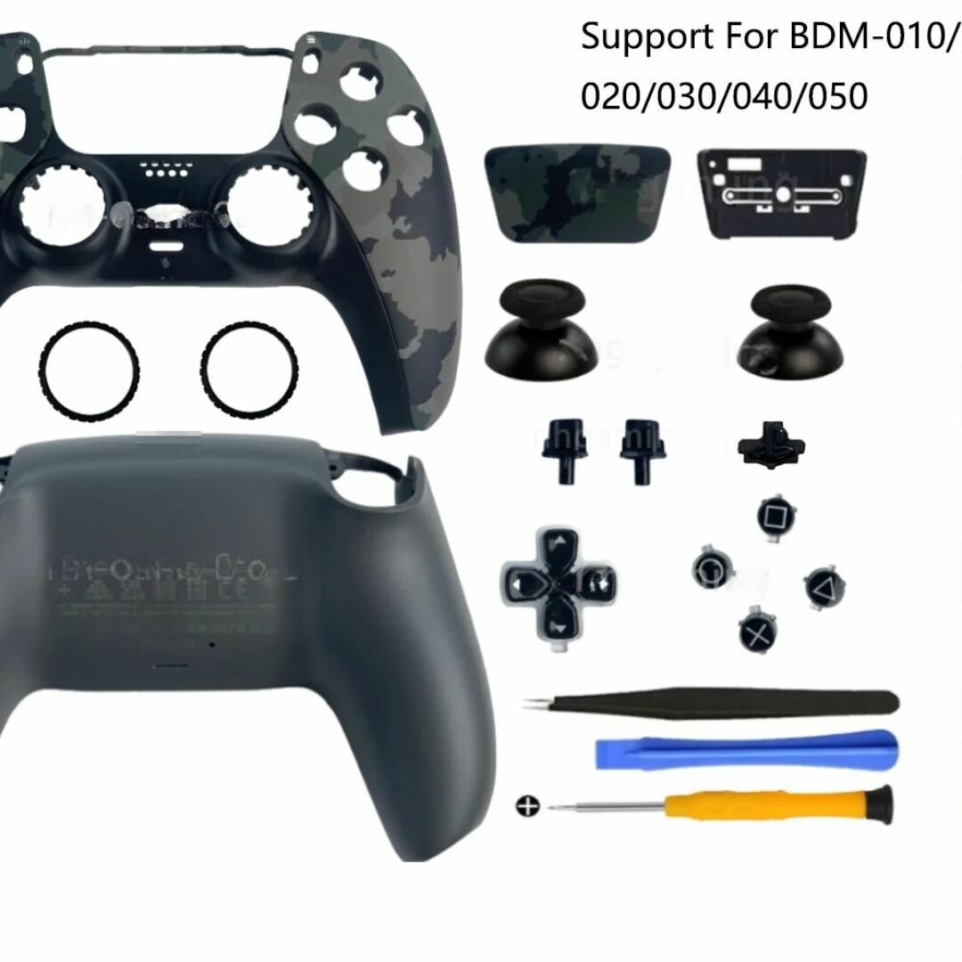 Корпус для геймпада джойстика контроллера Dualsense Sony Playstation 5 PS5 Gray Camouflage Серый Камуфляж