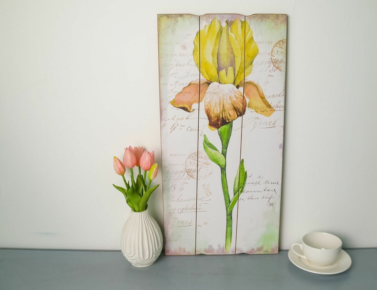 Деревянное настенное панно ирис ‘ARABIAN STORY’ 60х30 см Kaemingk 879874-2