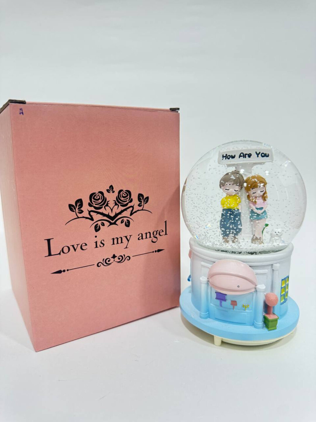 Музыкальный шар Giftmania 46-1, голубой, светодиодный, гипс, 25 см