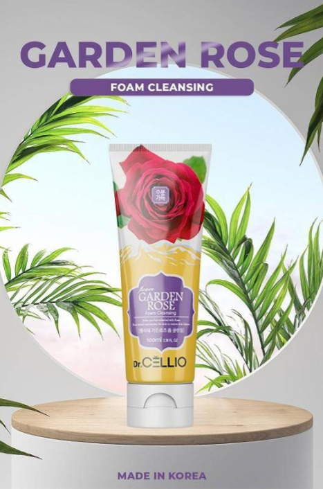 Пенка для умывания с экстрактом розы Dr. Cellio Flower Garden Rose Foam Cleansing 100 ml MADE IN KOREA