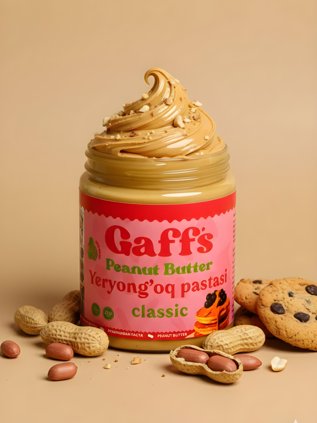 Арахисовая паста Gaff’s ( Классическая). Кремовая, Суперфуд от Gaffs.