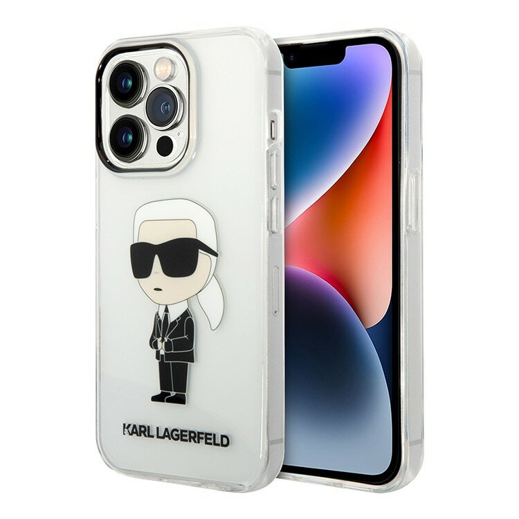 Karl Lagerfeld для iPhone 15 Pro Max чехол пластиковый NFT Karl Ikonik, прозрачный