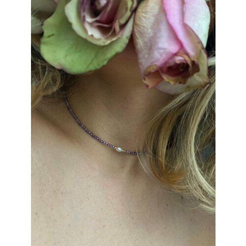 фото Чокер, жемчуг пресноводный, циркон, длина 35.4 см. love_and_soul_jewelry