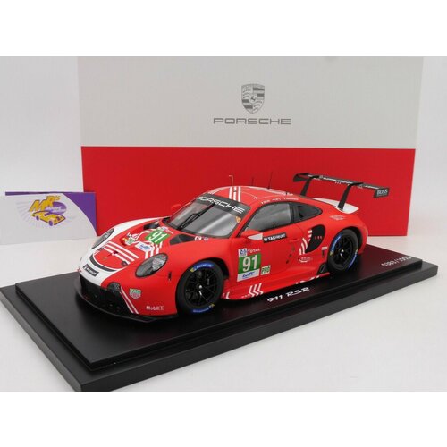 Модель автомобиля Porsche 911 RSR Le Mans 2020 #92, Limited Edition, Scale 1:18, Red, модель автомобиля porsche 959 rallye limited edition scale 1 18 blue white red