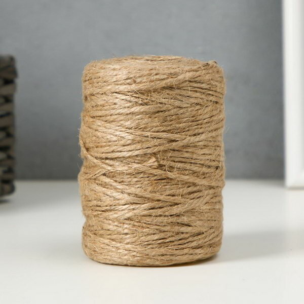 фото Пряжа джутовая 100% джут 100м/150 гр,3-х ниточная