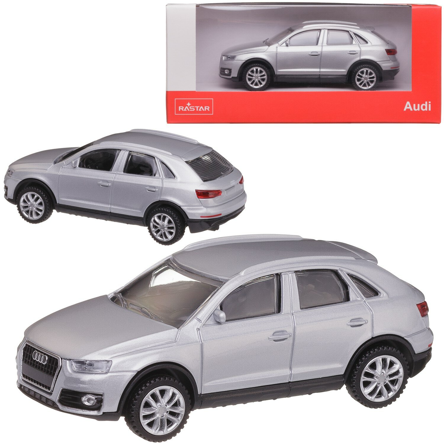 Машина металлическая 1:43 Audi Q3 цвет серебрянный 58300S