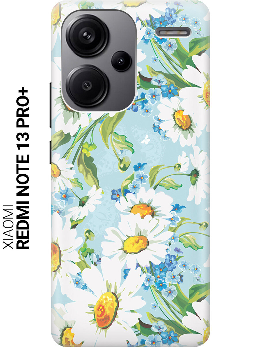Силиконовый чехол на Xiaomi Redmi Note 13 Pro + / Сяоми Редми Ноут 13 Про + с рисунком "Поле ромашек"