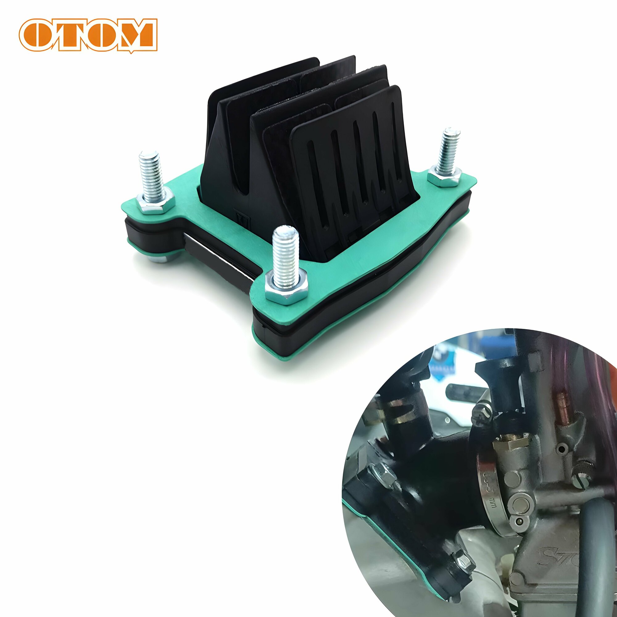 фото Коллектор впускной мотоцикла Vforce4 Углепластиковый впускной лепестковый клапан в сборе GR 8 YAMAHA DT200 DT230 v4145 lanza