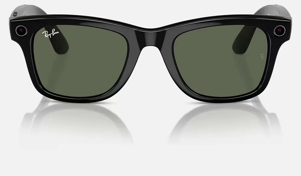 Камера-очки RAY-BAN | META WAYFARER черная оправа серо-зеленые линзы