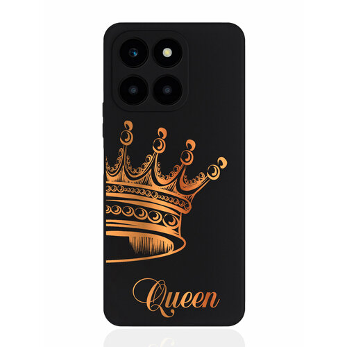 Чехол для смартфона Honor X6A черный силиконовый Парный чехол корона Queen чехол для смартфона honor 90 lite черный силиконовый парный чехол корона king