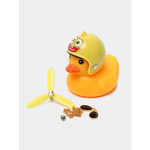 позолоченная цепочка sokolov 988140804 размер 40 см Уточка в шлеме с пропеллером, игрушка в машину Цвет Лимонный