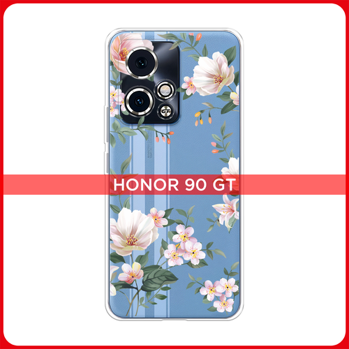 Силиконовый чехол на Honor 90 GT / Хонор 90 GT Beautiful white flowers, прозрачный матовый силиконовый чехол на honor 90 хонор 90 beautiful white flowers черный