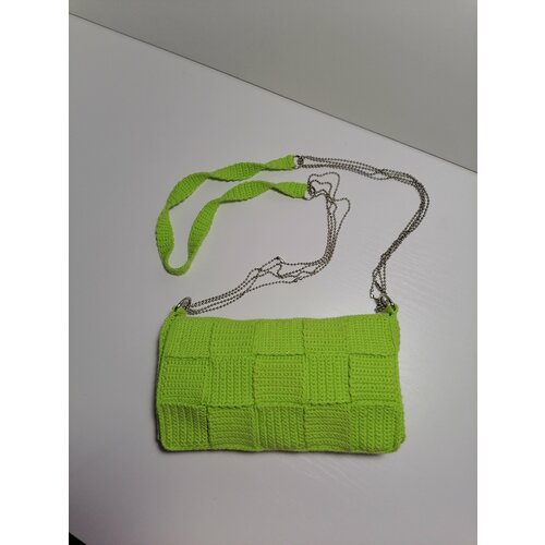 фото Сумка клатч , фактура вязаная, зеленый knitten 