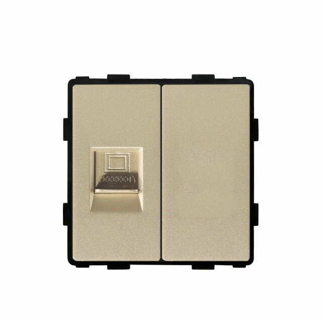 Механизм розетки интернет RJ-45, CAT5e/Blk, цвет золотой