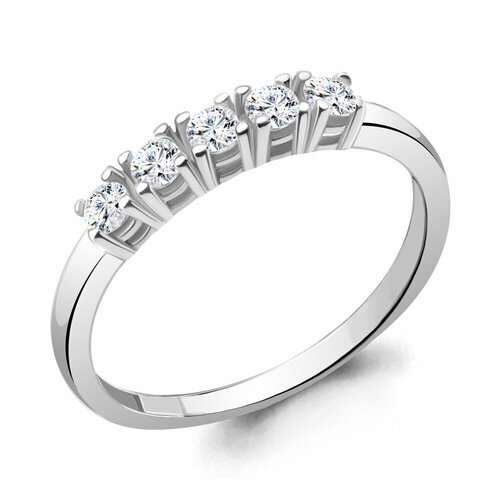 фото Кольцо aquamarine, серебро, 925 проба, фианит, серебряный