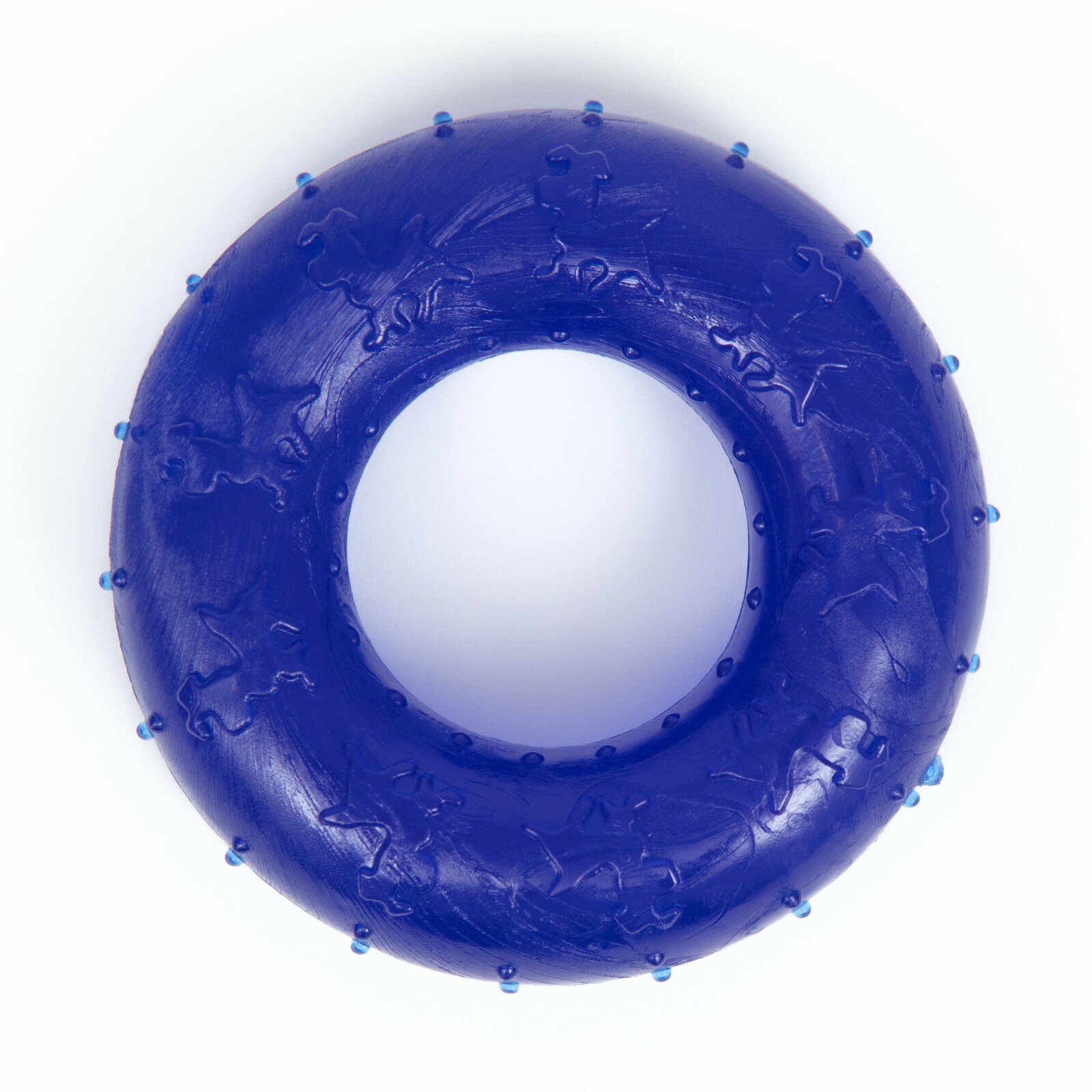 Игрушка жевательная "Кольцо" прозрачная, PP, 6,7 х 2 см, тёмно-синяя 7989649