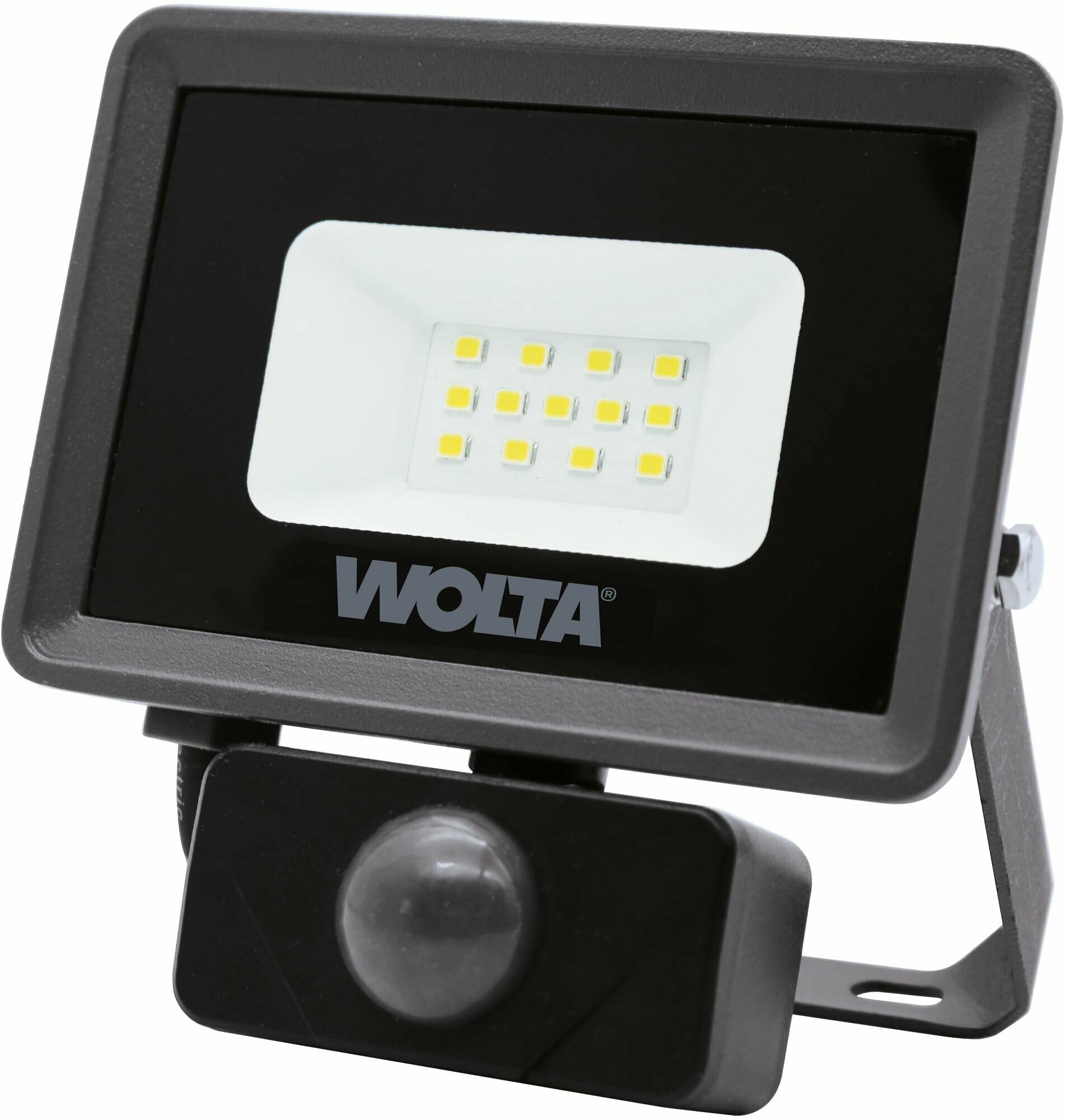 Светодиодный прожектор Wolta WFL-10W/06S 10Вт 5700K IP65 900 Лм с датчиком