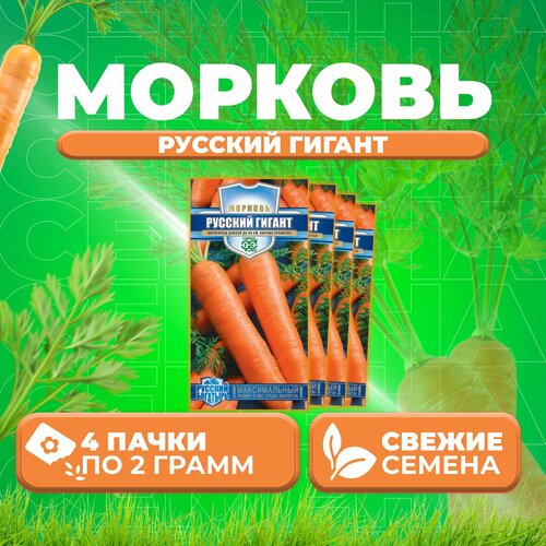 Морковь Русский гигант, 2,0г, Гавриш, Русский богатырь (4 уп)