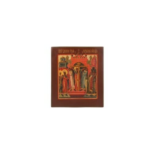 Икона Воздвижение Креста Господня 26,5х31 19 век #168721 сибирская благозвонница раскраска православные праздники воздвижение креста