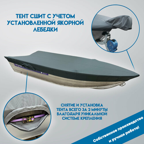 Тент для лодки Wyatboat-370 с учетом скрытой лебедки