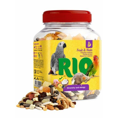 RIO Лакомство для птиц Фрукты и орехи 160г rio fruit nuts 160 г лакомство смесь фрукты и орехи 1х6 22250 4 шт