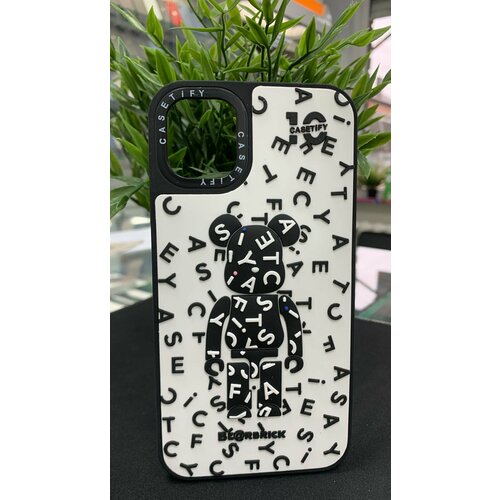 Чехол силиконовый Casetify для Iphone 11 с рельефным рисунком Bear white