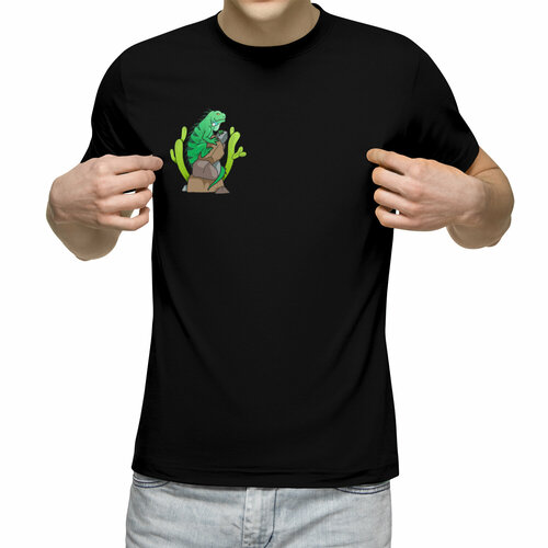 мужская футболка игуана с коктейлем m зеленый Футболка Us Basic, размер XL, черный