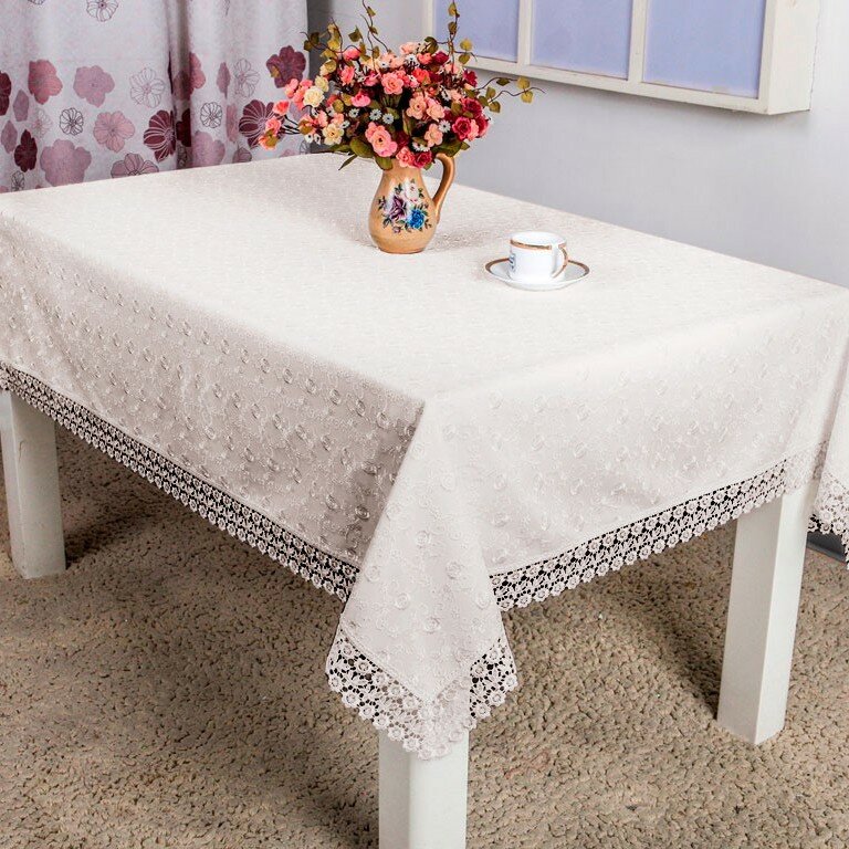 фото KARVEN Скатерть Linden цвет: бежевый (85х85 см)