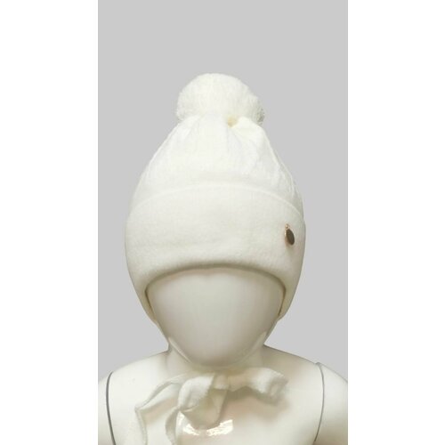 фото Шапка бини мегашапка, размер 38-40, белый