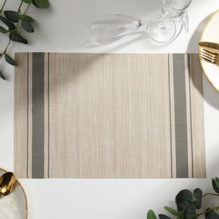 фото Салфетка на стол Доляна, цв. беж/серый, 45*30см