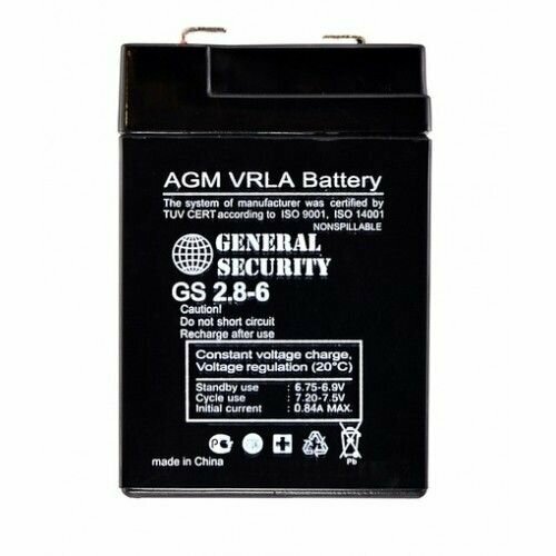 Аккумулятор General Security 6V / 2.8Ah (GS 2.8-6) ИБП / весы / касса / фонарик аккумулятор general security gs 4 4 4v 4ah ибп касса освещение геодезия игрушки