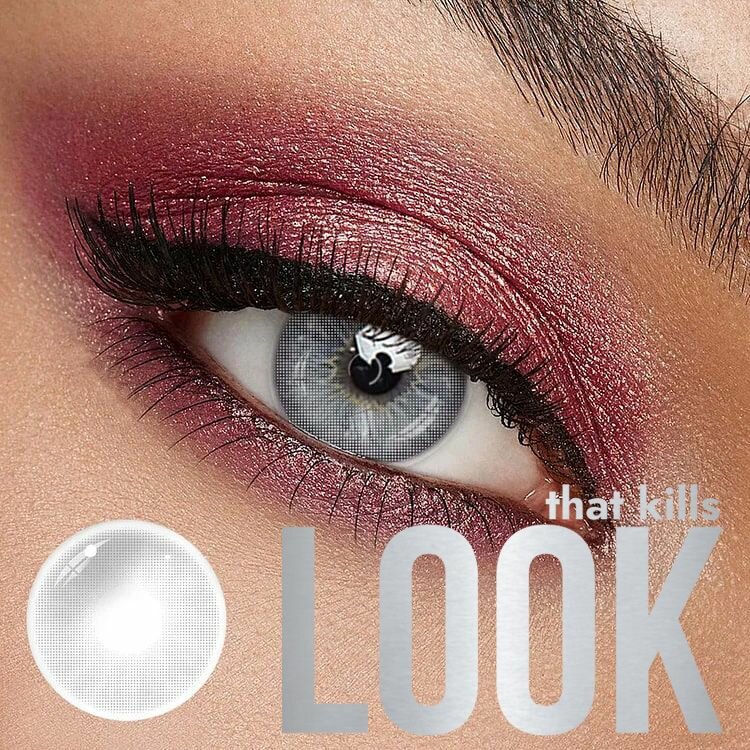 Цветные контактные линзы LOOK that kills Base Grey / 0,00 / 8,6 / 14,2