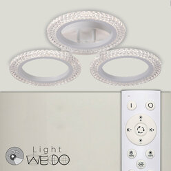 Люстра потолочная светодиодная для кухни в спальню с пультом WEDO LIGHT WD6003/3C-WT